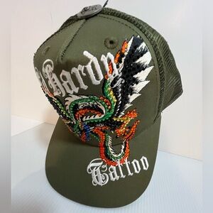ED HARDY Embroidered and Rhinestones embellished unisex cap/hat